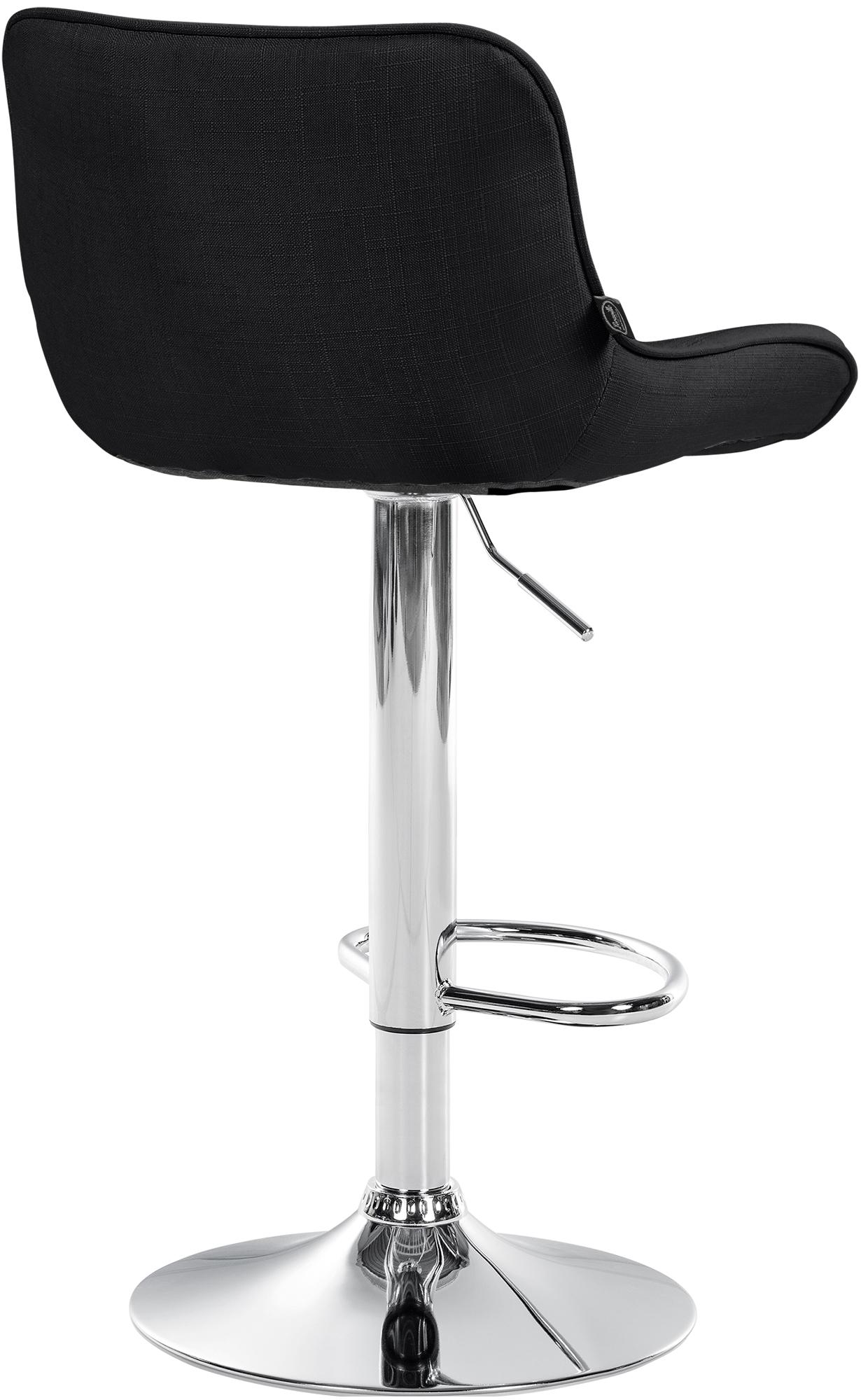 Barhocker Vonore Stoff chrom, schwarz