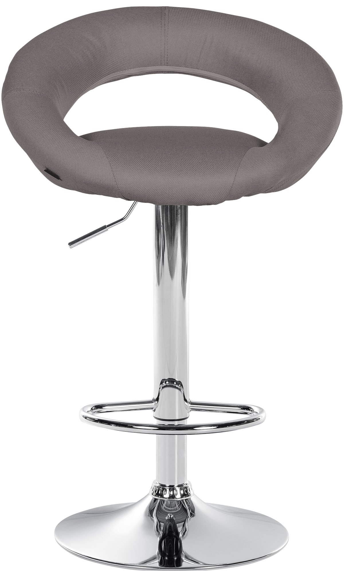 Barhocker Olinda Stoff chrom, grau