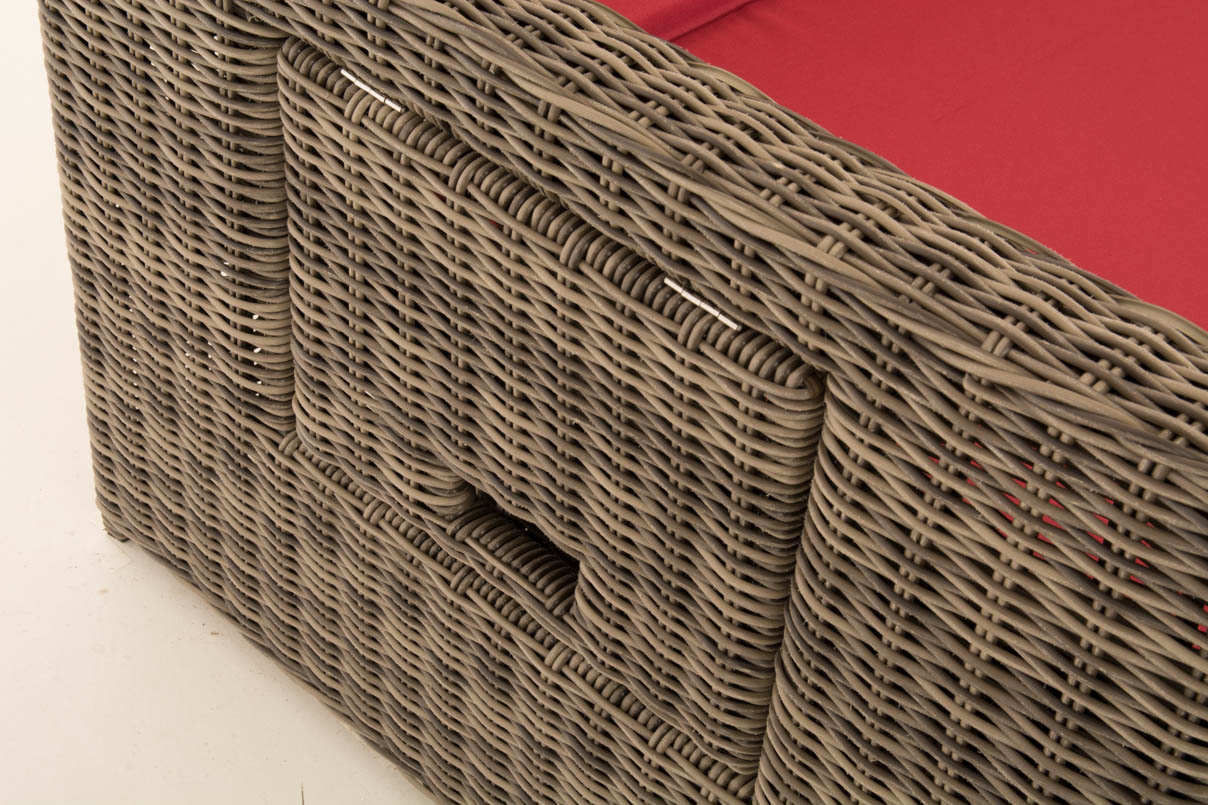 Sofa Ancona Rubinrot 5mm, grau-meliert
