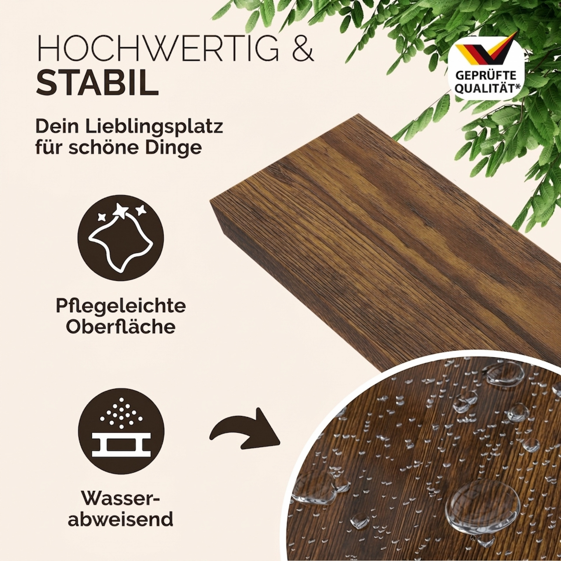 Wandregal Schweberegal 70cm Eiche dunkel + Halterung