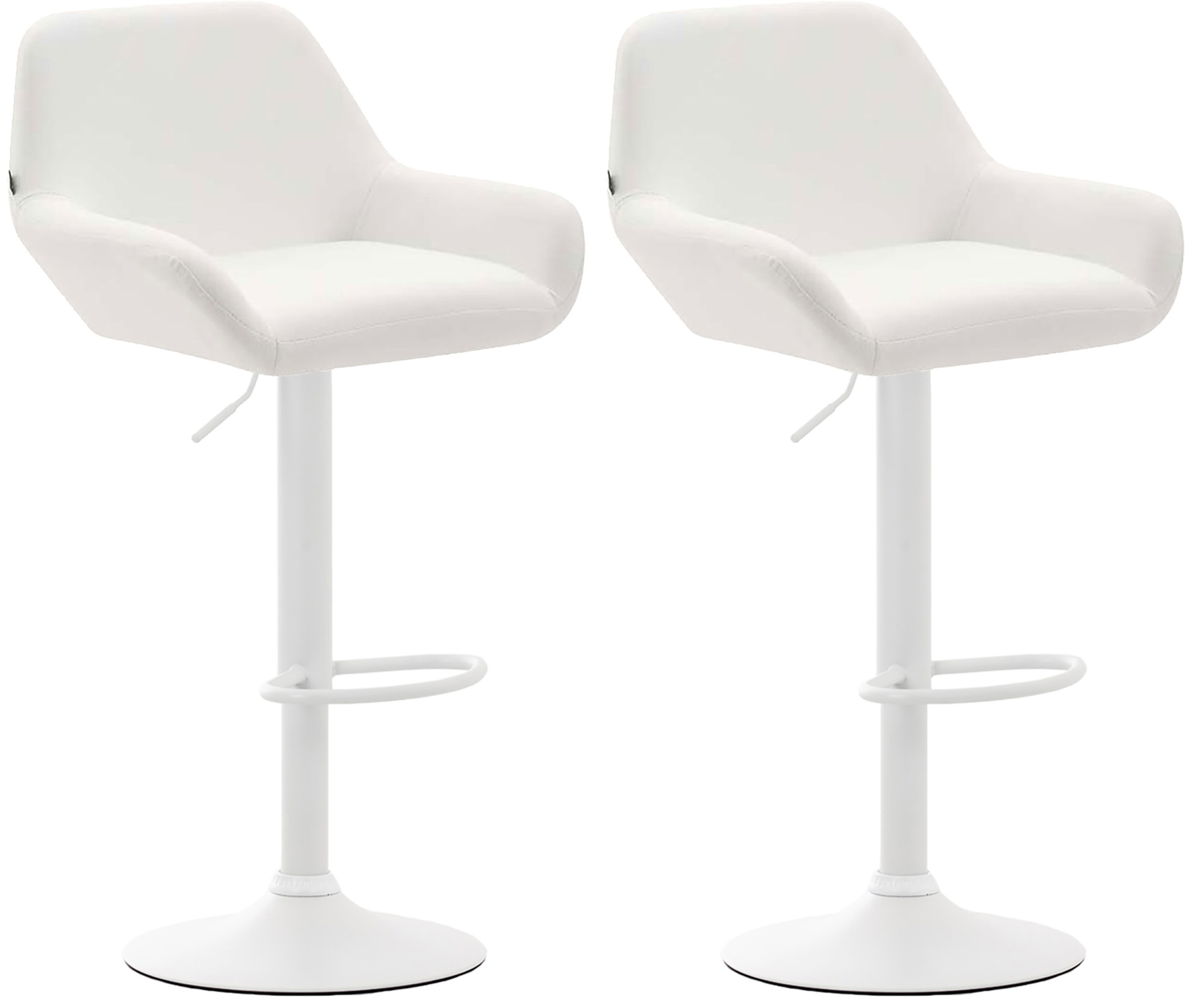 2er Set Barhocker Braga Kunstleder weiß, weiß