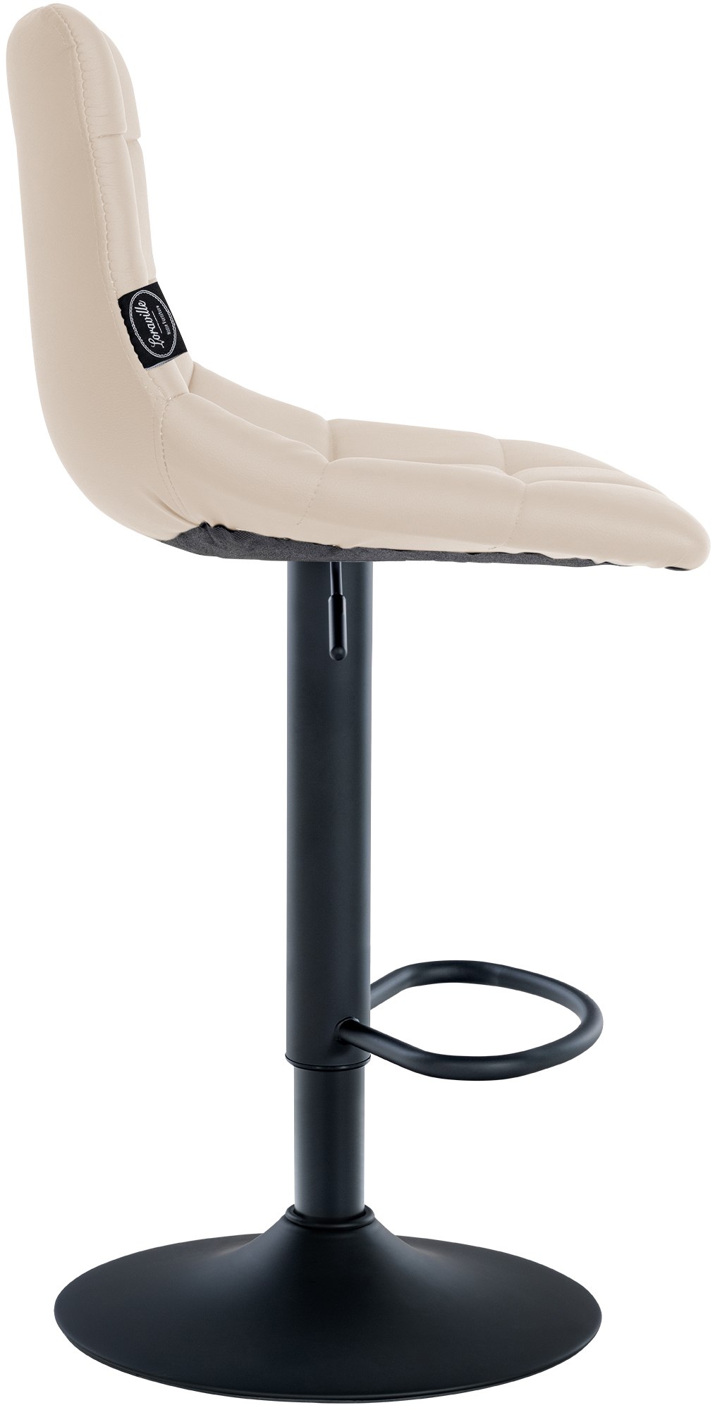 2er Set Barhocker Jerry Kunstleder schwarz, creme