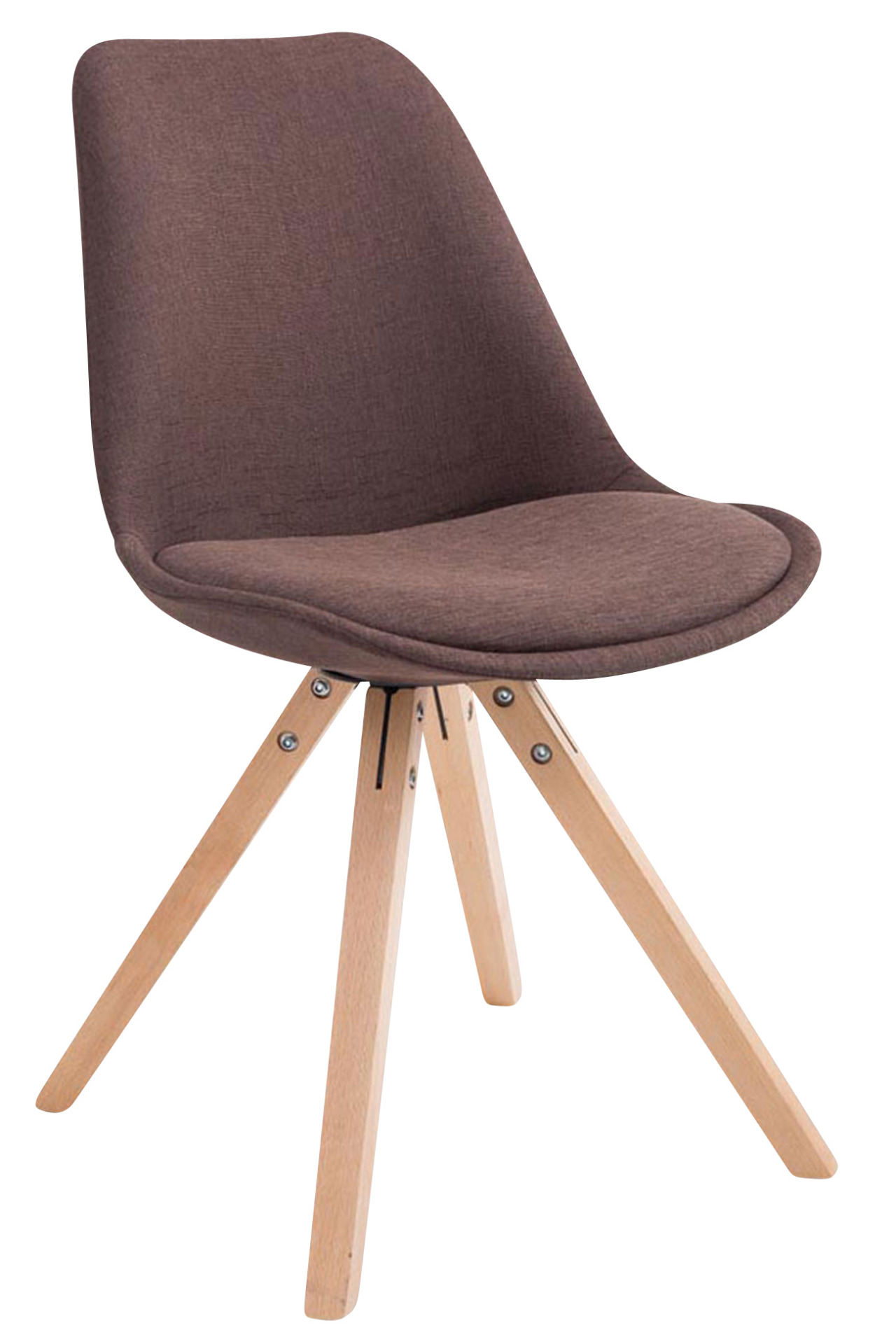 4er Set Besucherstuhl Toulouse Stoff Square Natura, braun