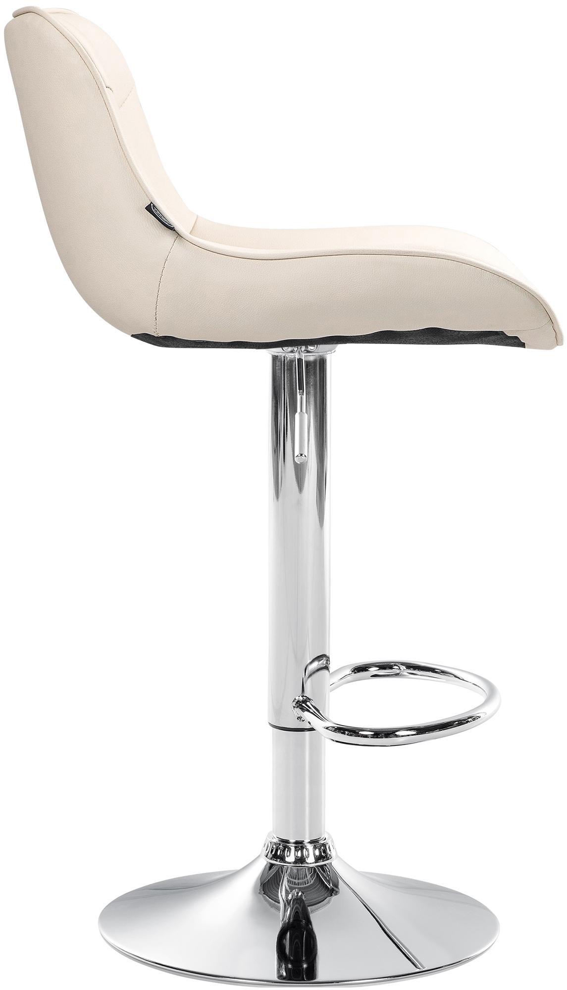 2er Set Barhocker Vonore Kunstleder chrom, creme