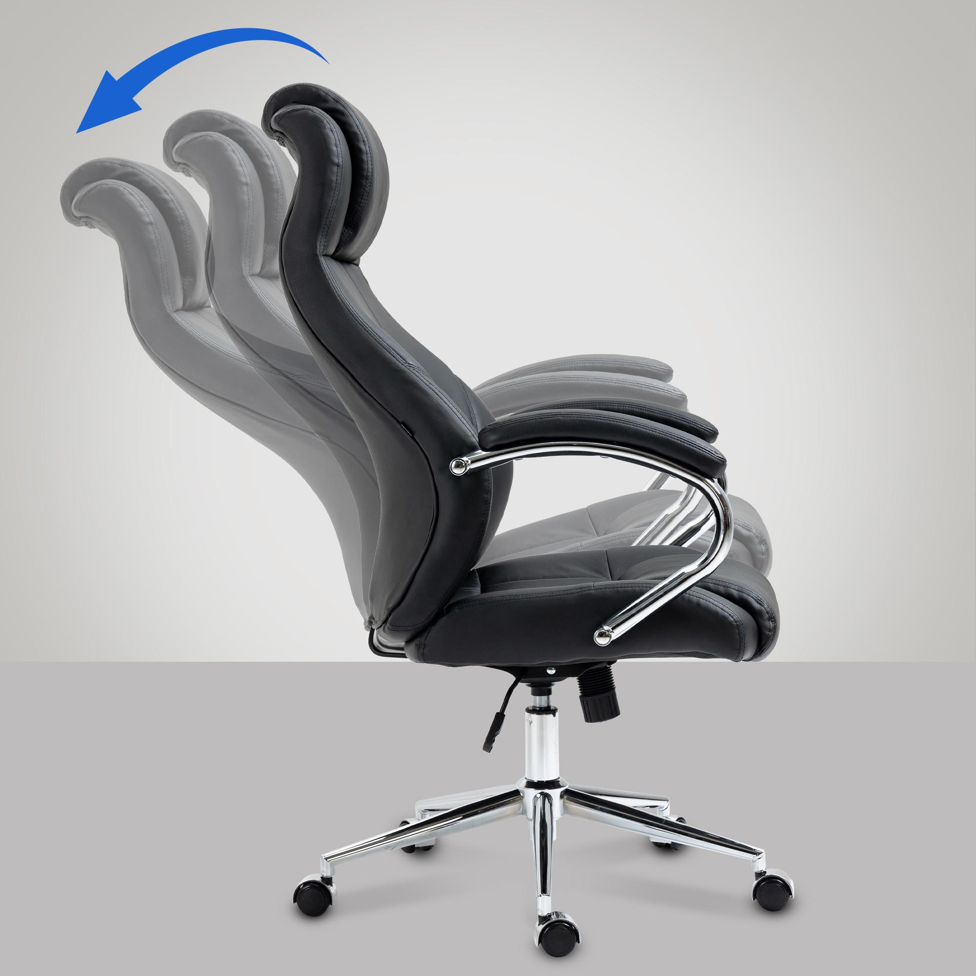 Bürostuhl Salford Echtleder, schwarz