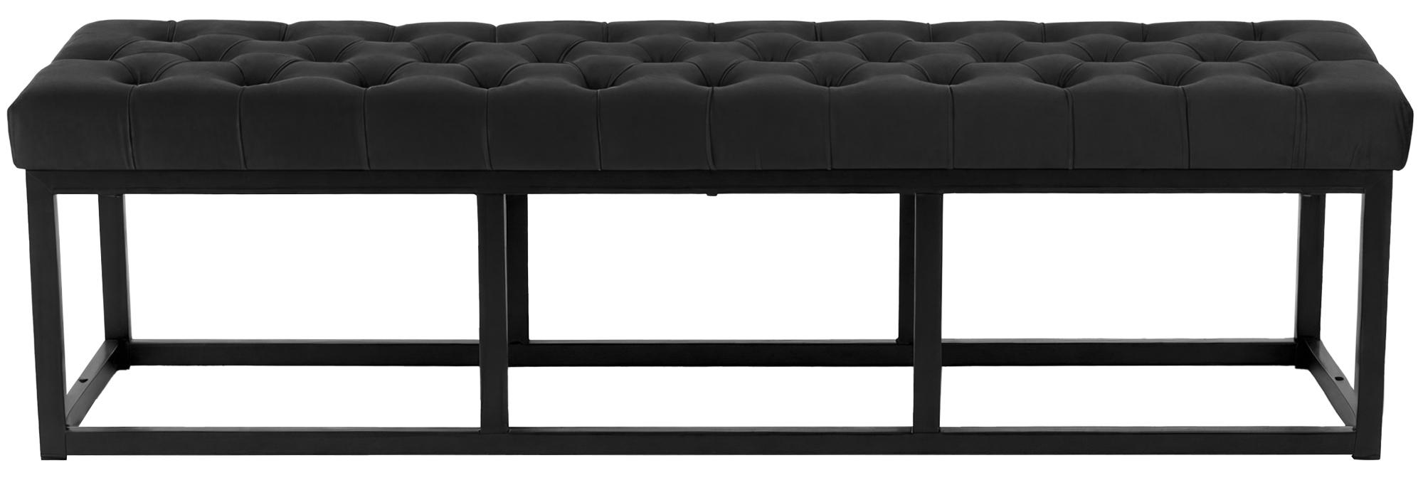 Sitzbank Polson Samt Schwarz 150 cm, schwarz