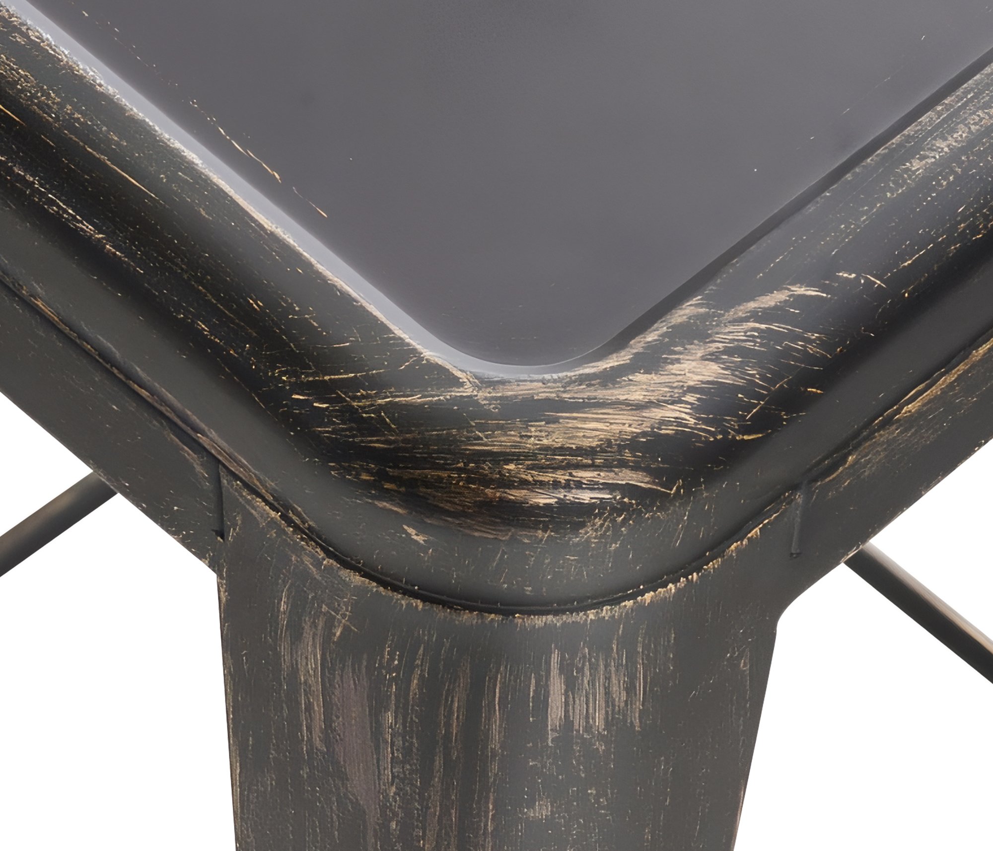 4er Set Barhocker Joshua antik, schwarz-gold