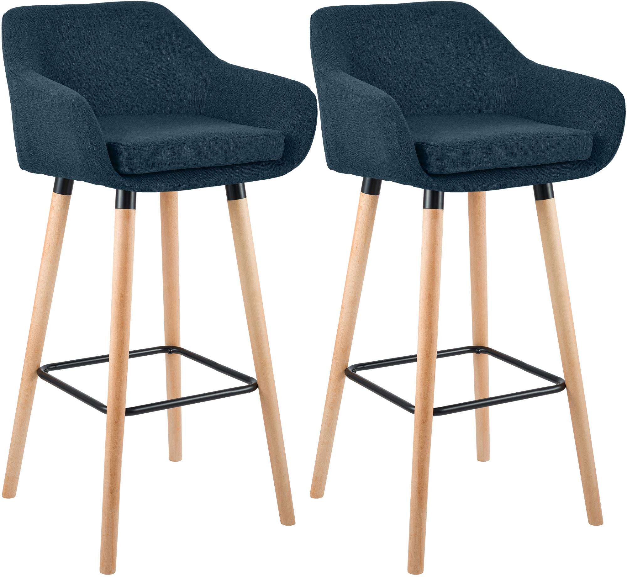 2er Set Barhocker Grant Stoff, blau