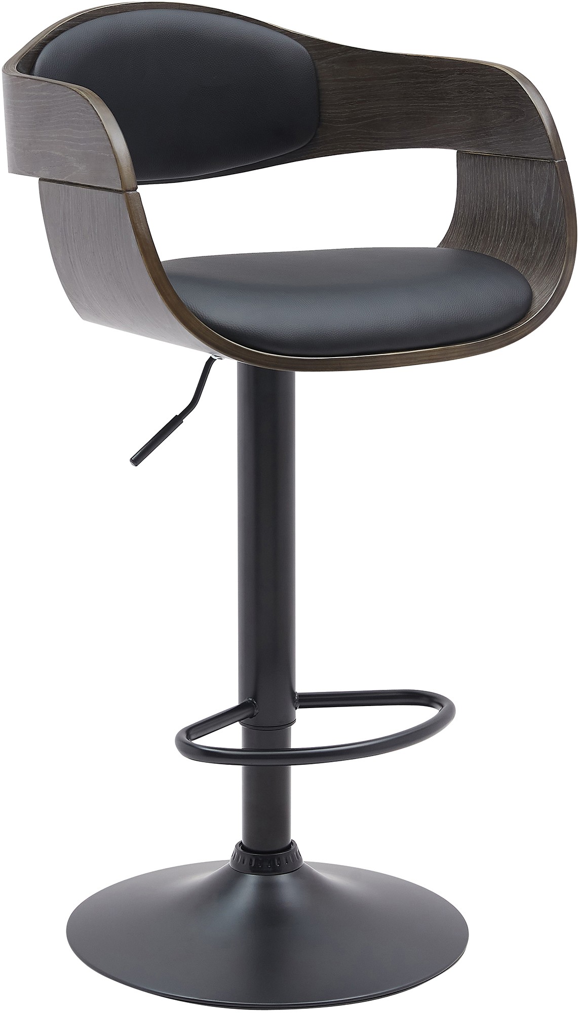 Barhocker Kingston B Kunstleder, schwarz/grau