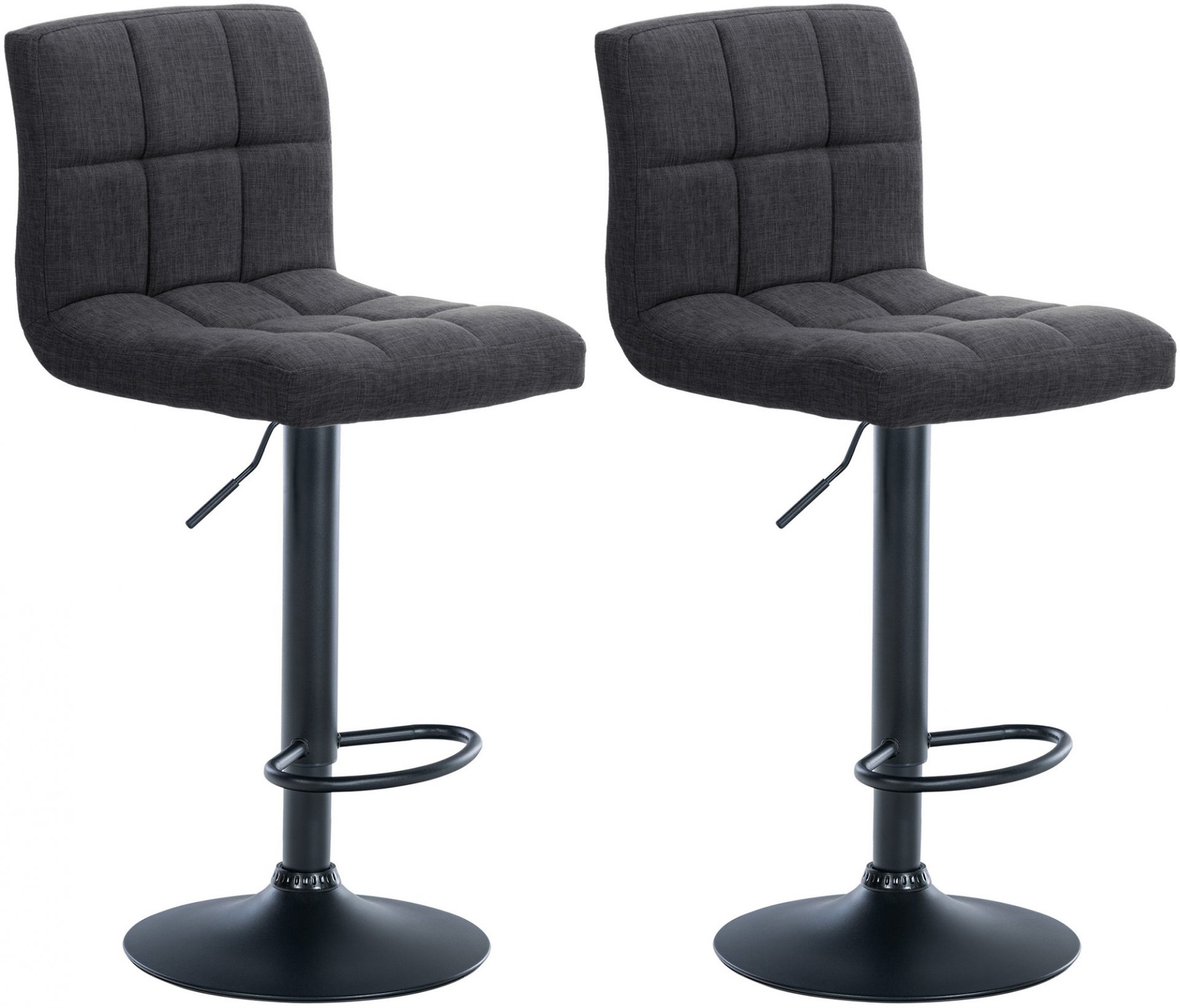 2er Set Barhocker Calma Stoff schwarz, dunkelgrau