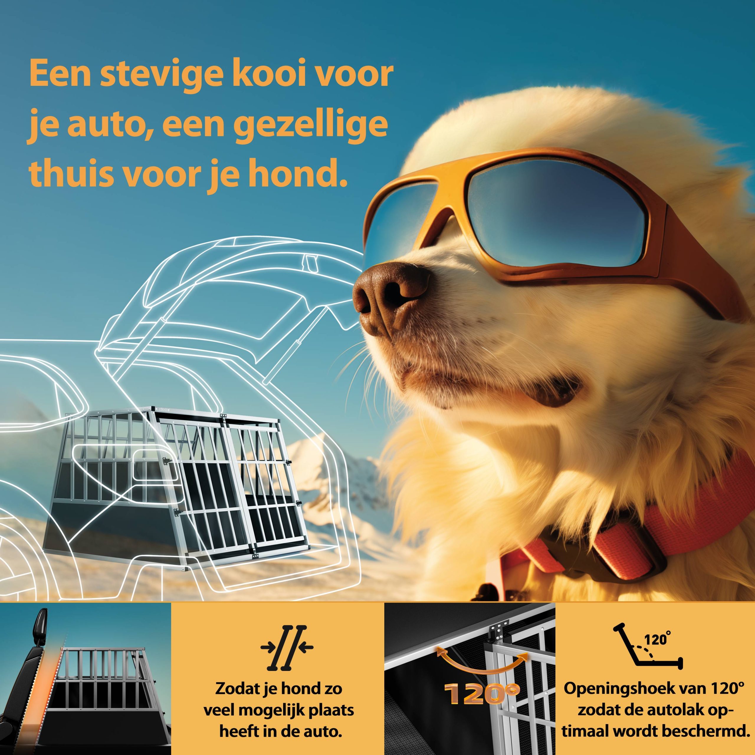 Hundetransportbox XXL 97x90x70cm Alu