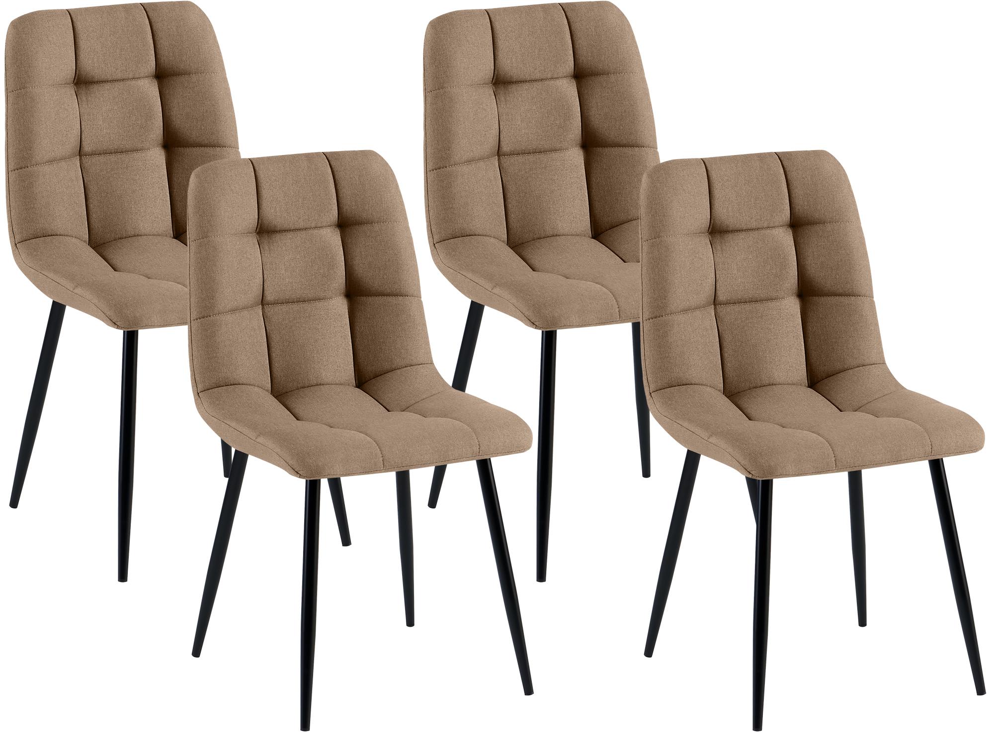 4er Set Esszimmerstühle Antibes Stoff, taupe