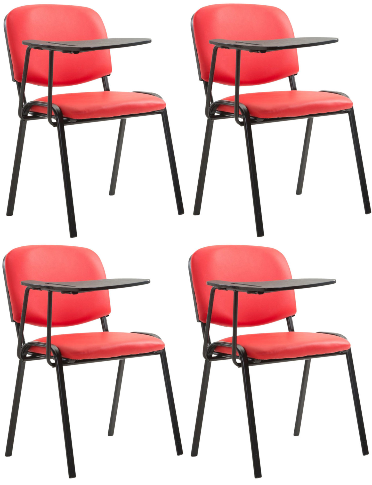 4er Set Stühle Ken mit Klapptisch Kunstleder, rot