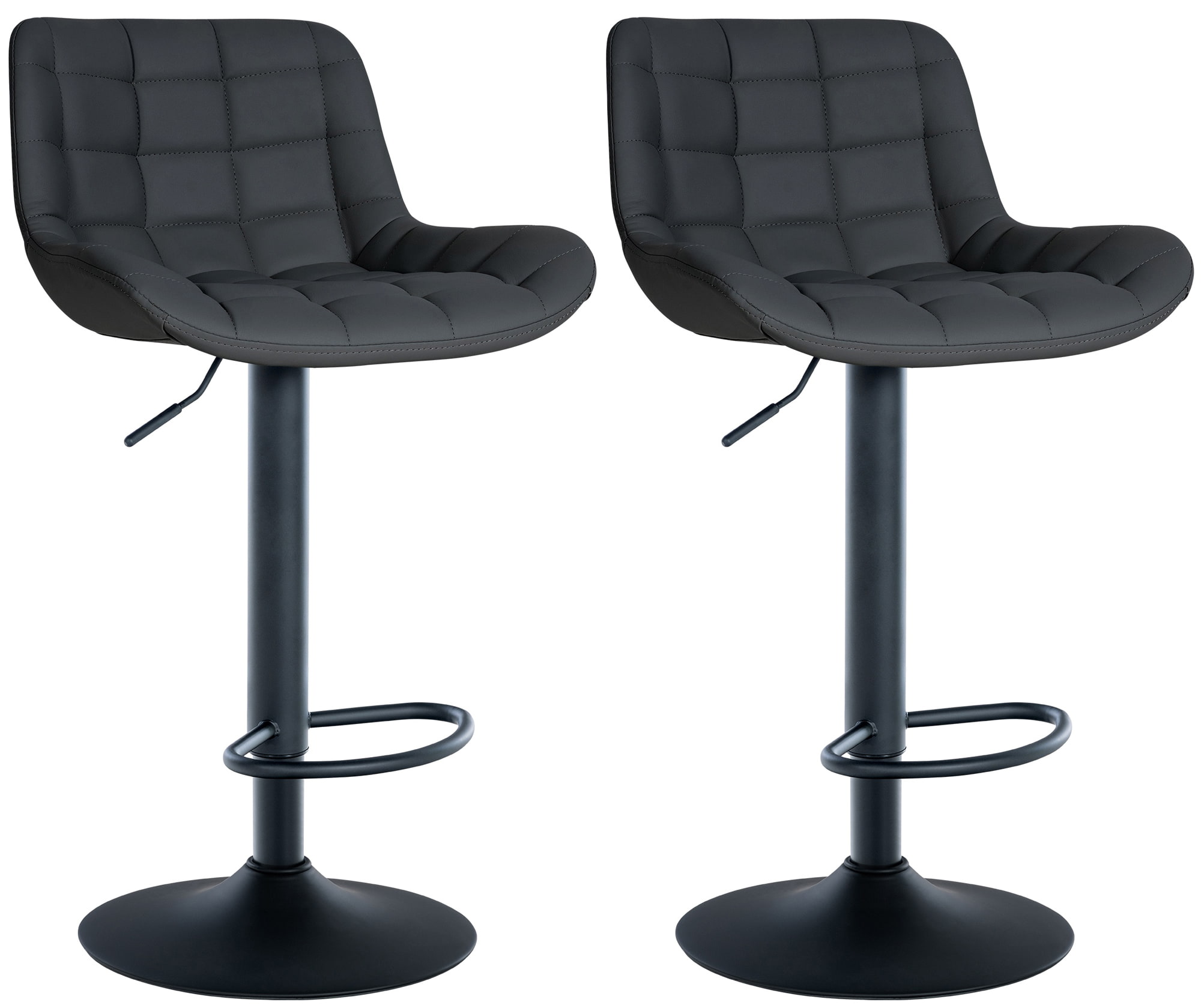 2er Set Barhocker Tover Kunstleder, schwarz
