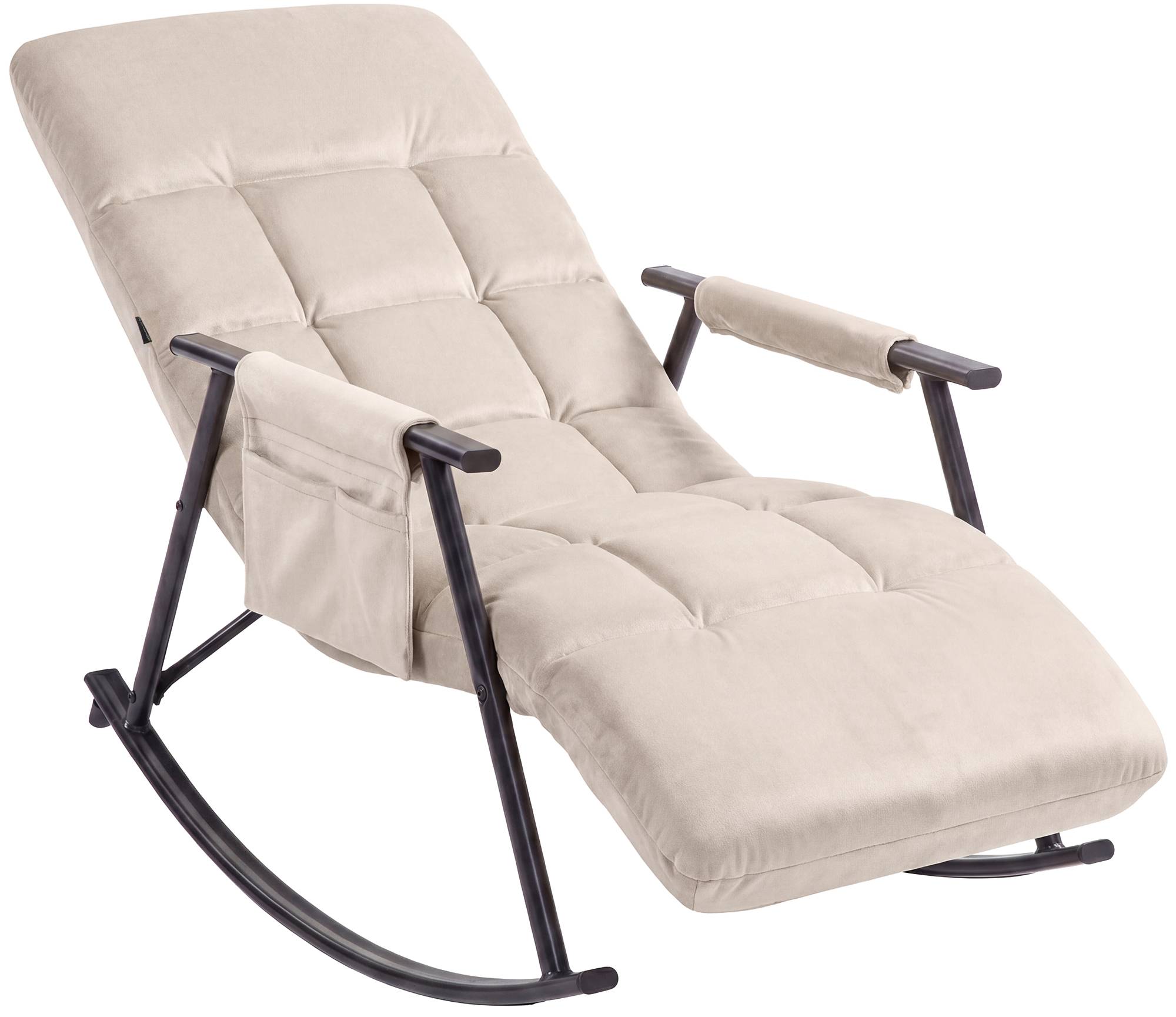 Schaukelstuhl Elara Samt, creme