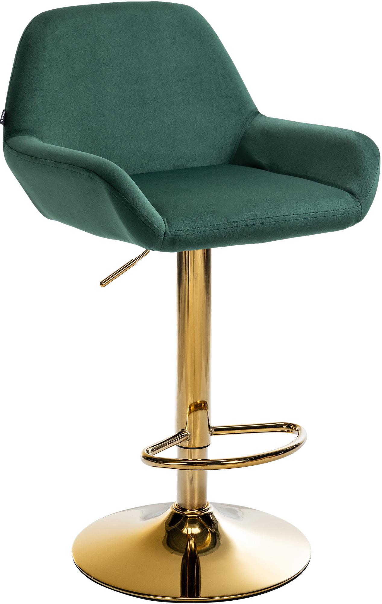 Barhocker Braga Gold Samt, dunkelgrün