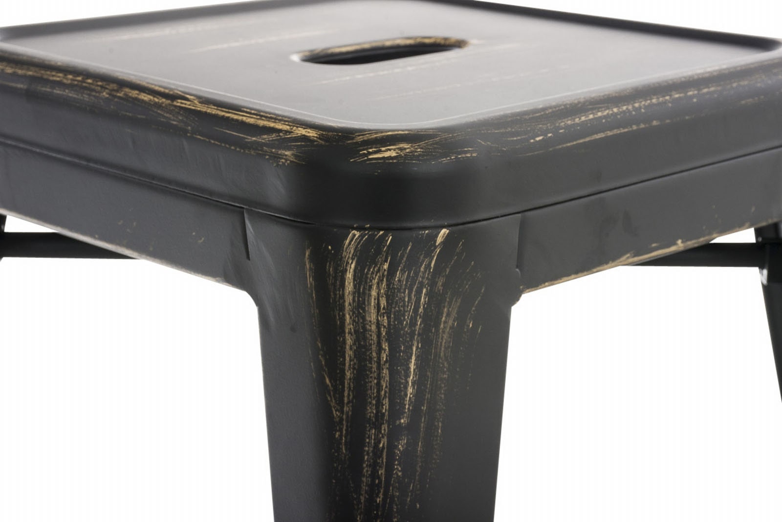 4er Set Hocker Armin, schwarz-gold