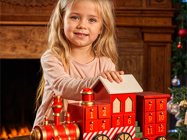 Adventskalender Lokomotive Rot