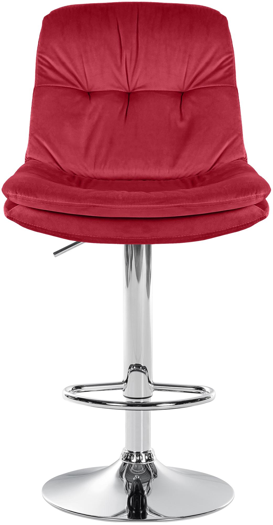 Barhocker Laurel Samt chrom, rot