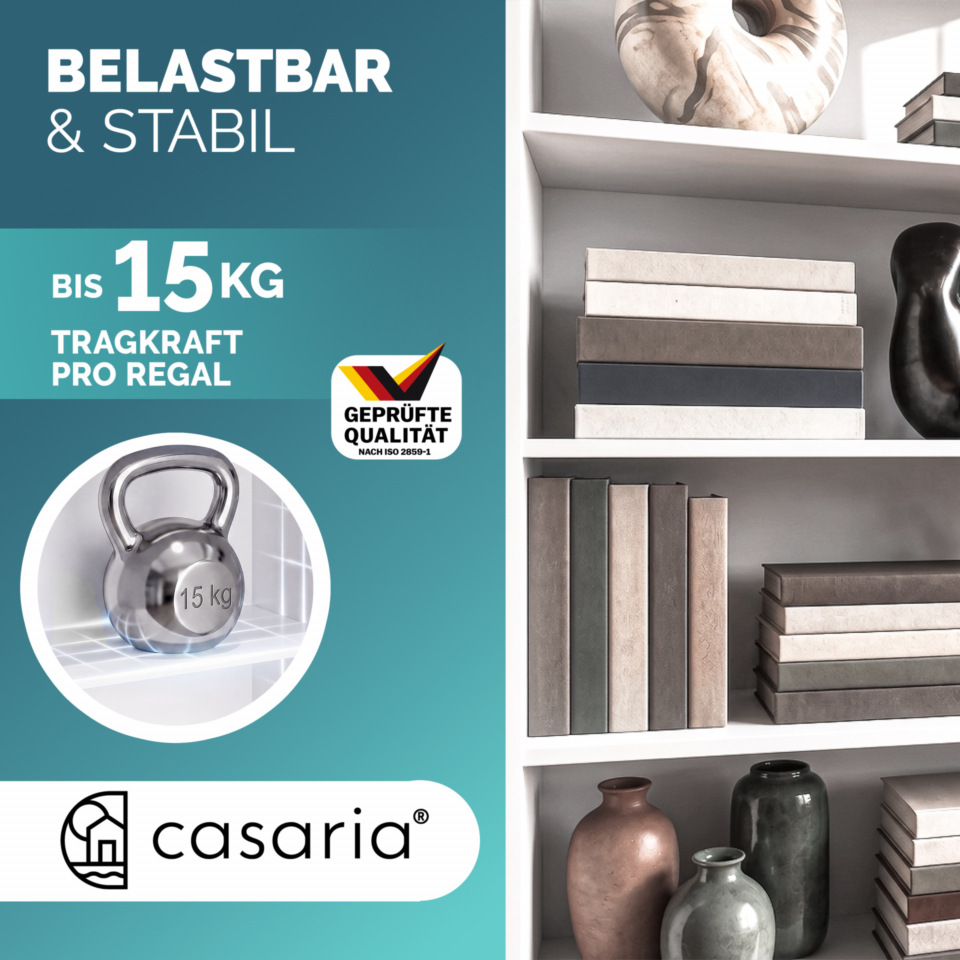 Bücherregal Vela Weiß 5 Fächer
