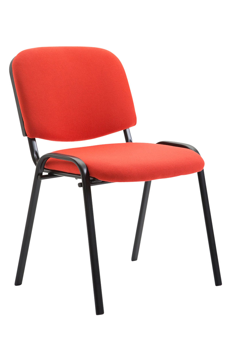4er Set Besucherstuhl Ken Stoff, rot