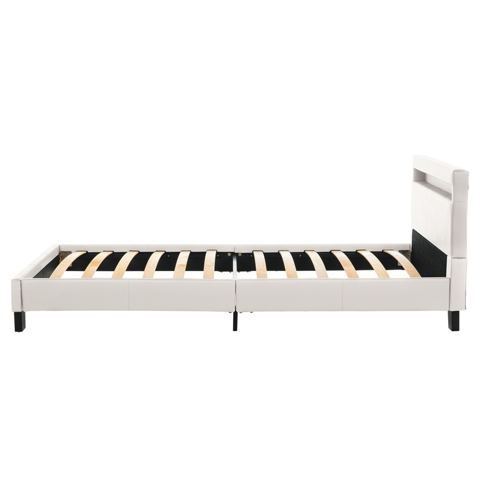 LED Bett ASTRO - 90 x 200 cm Weiß