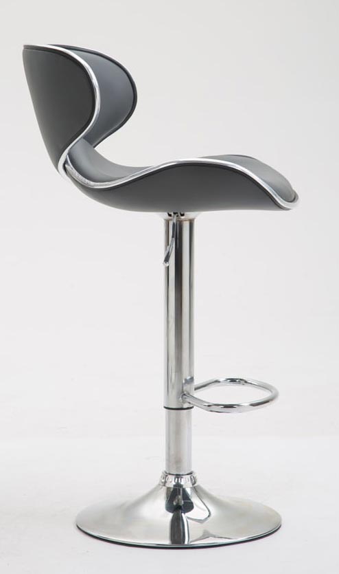 2er Set Barhocker Las Vegas V2 Kunstleder chrom, grau