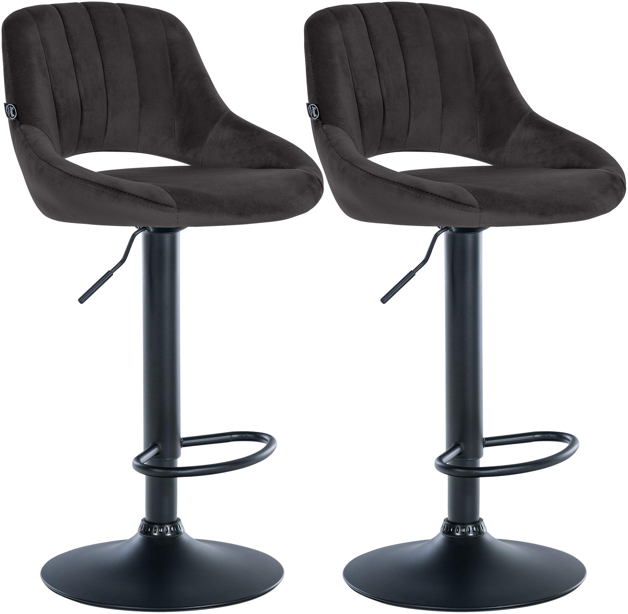 2er Set Barhocker Milet Samt B, schwarz