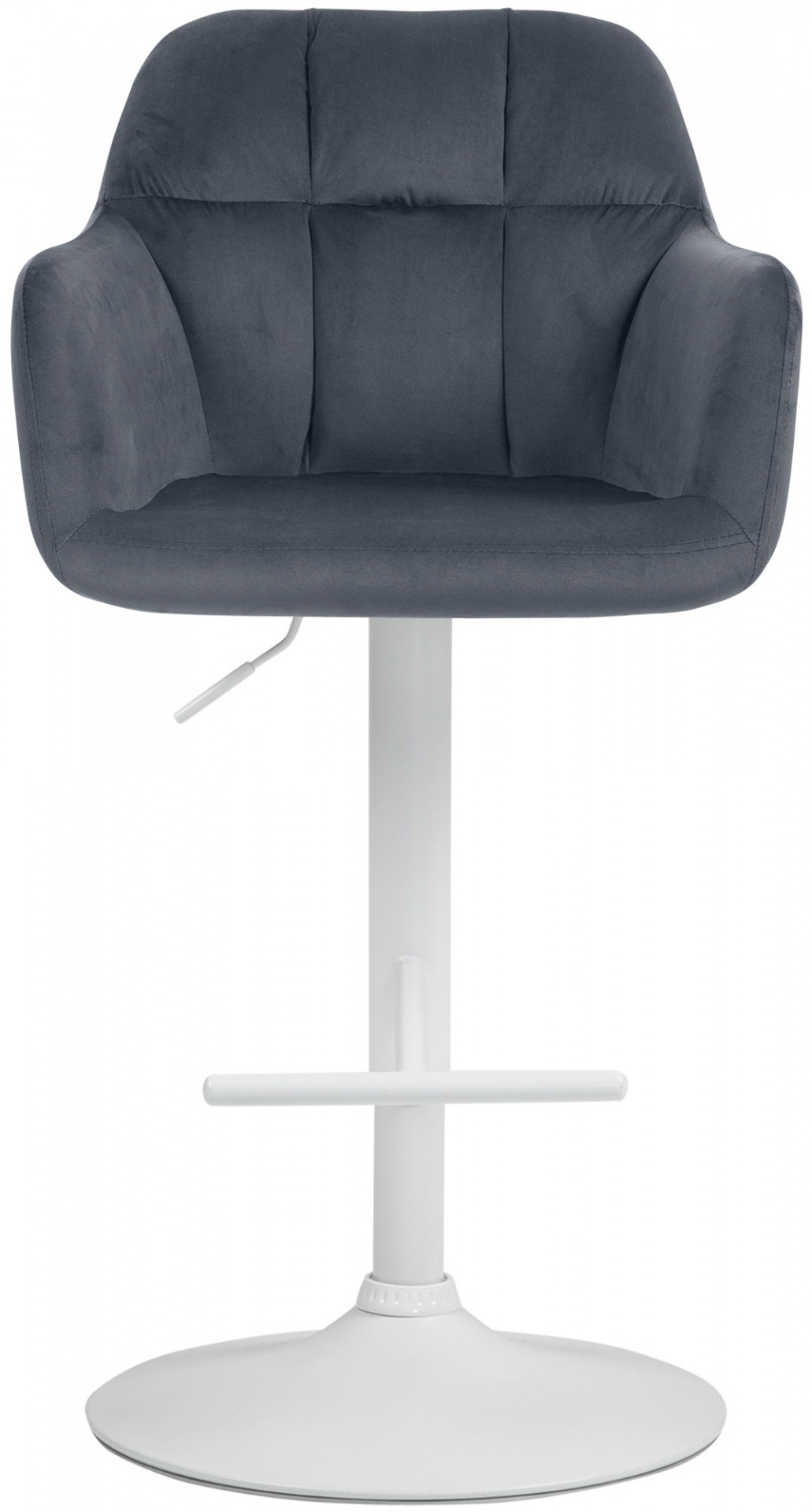 Barhocker Natoma Samt weiß, dunkelgrau
