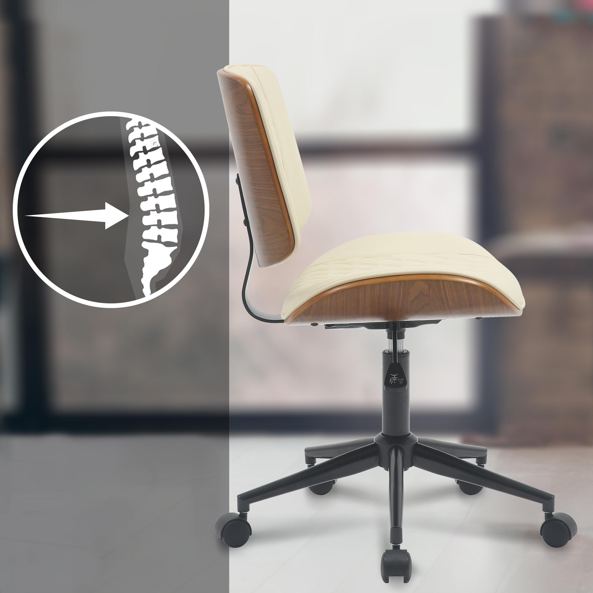 Bürostuhl Plover Kunstleder, walnuss/creme