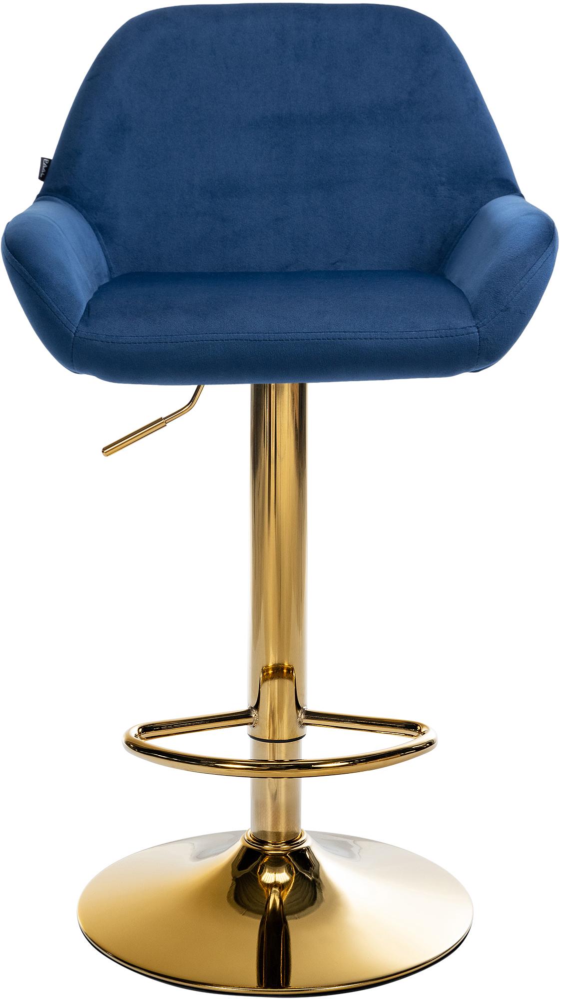2er Set Barhocker Braga Gold Samt, blau