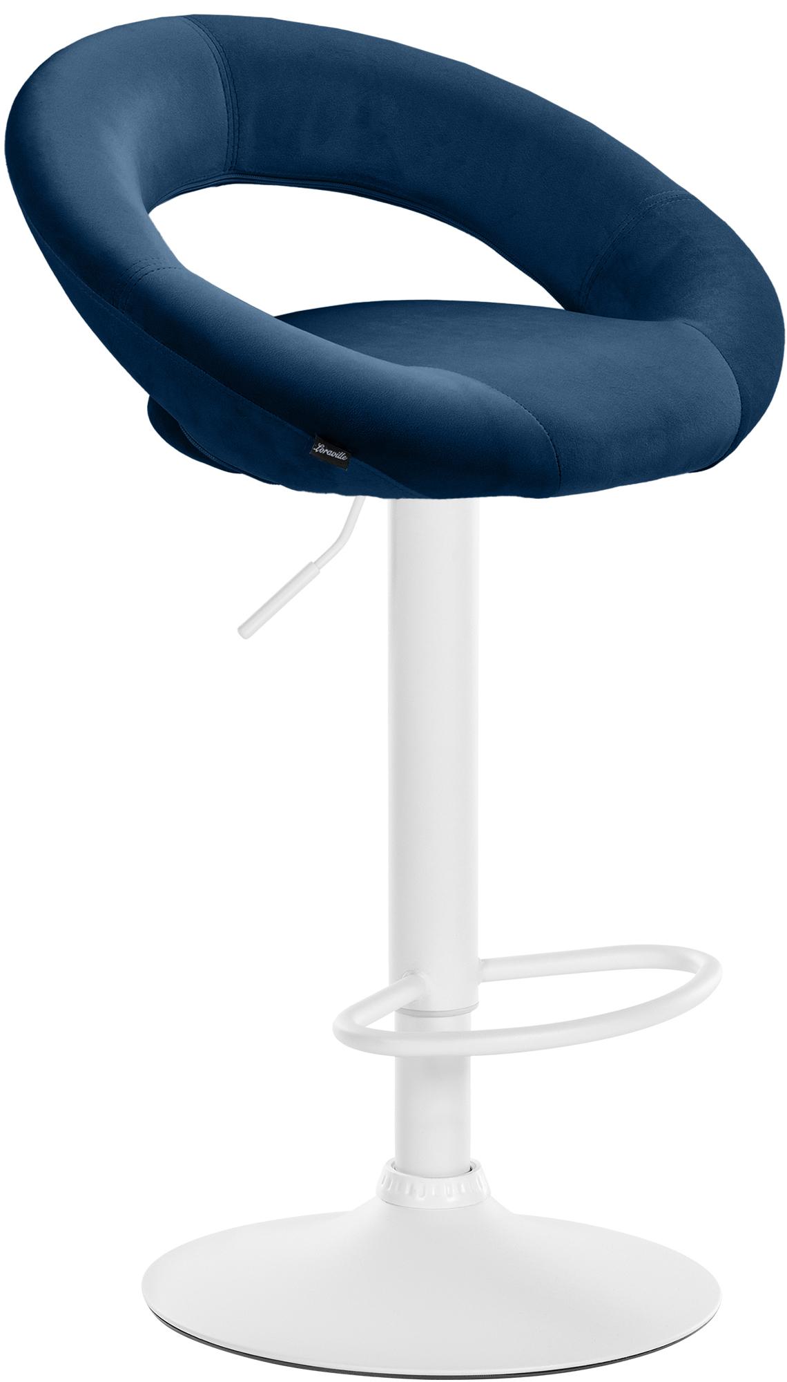 Barhocker Olinda Samt weiß, blau