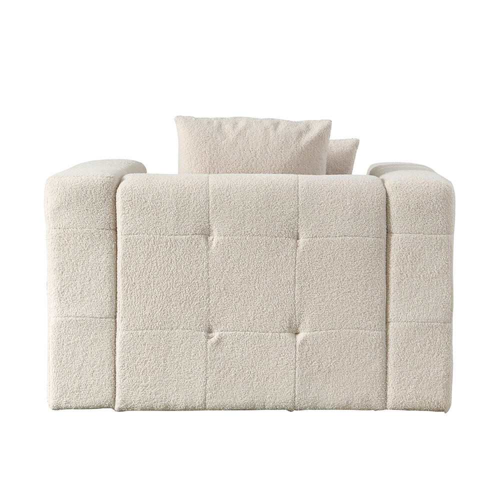 Teddy Sessel Bouclé COMO - 132 x 92 cm Beige