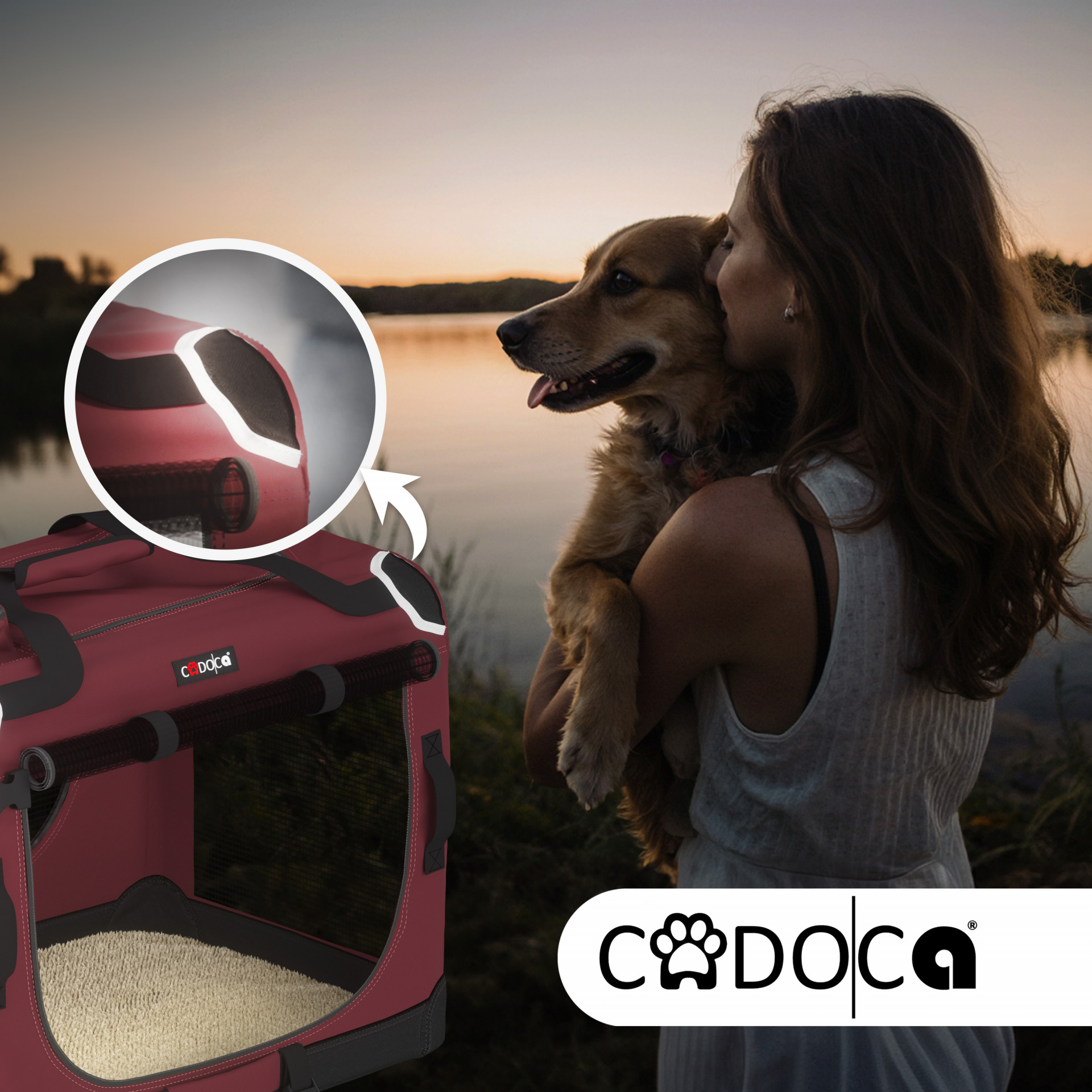 Hundebox faltbar XXL 90x60x66cm Dunkelrot