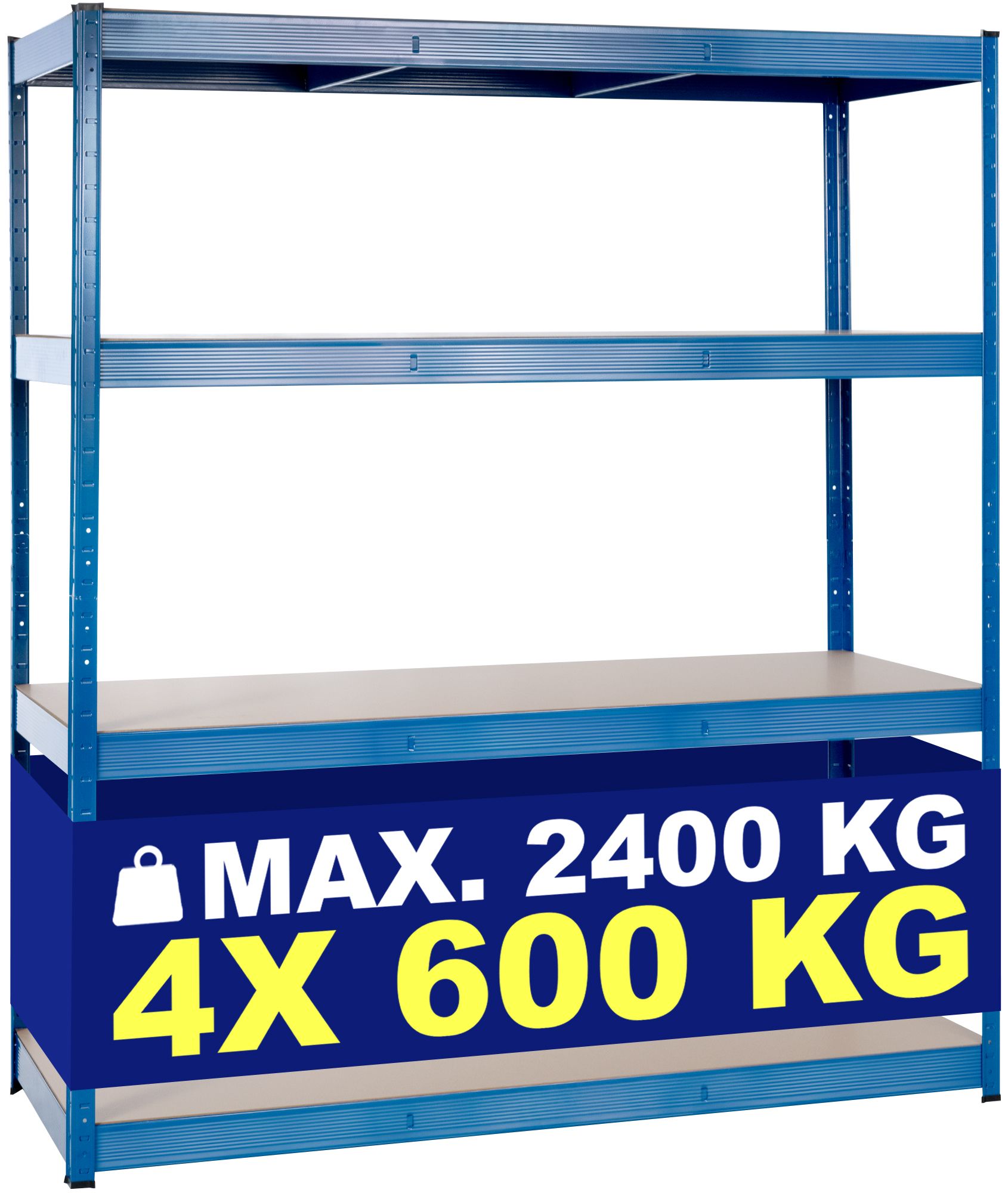 Schwerlastregal 160x60x180 cm, blau