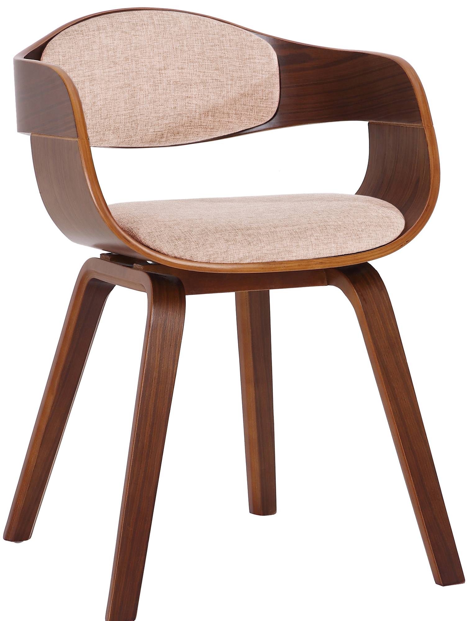 Besucherstuhl Kingston Stoff, walnuss/creme