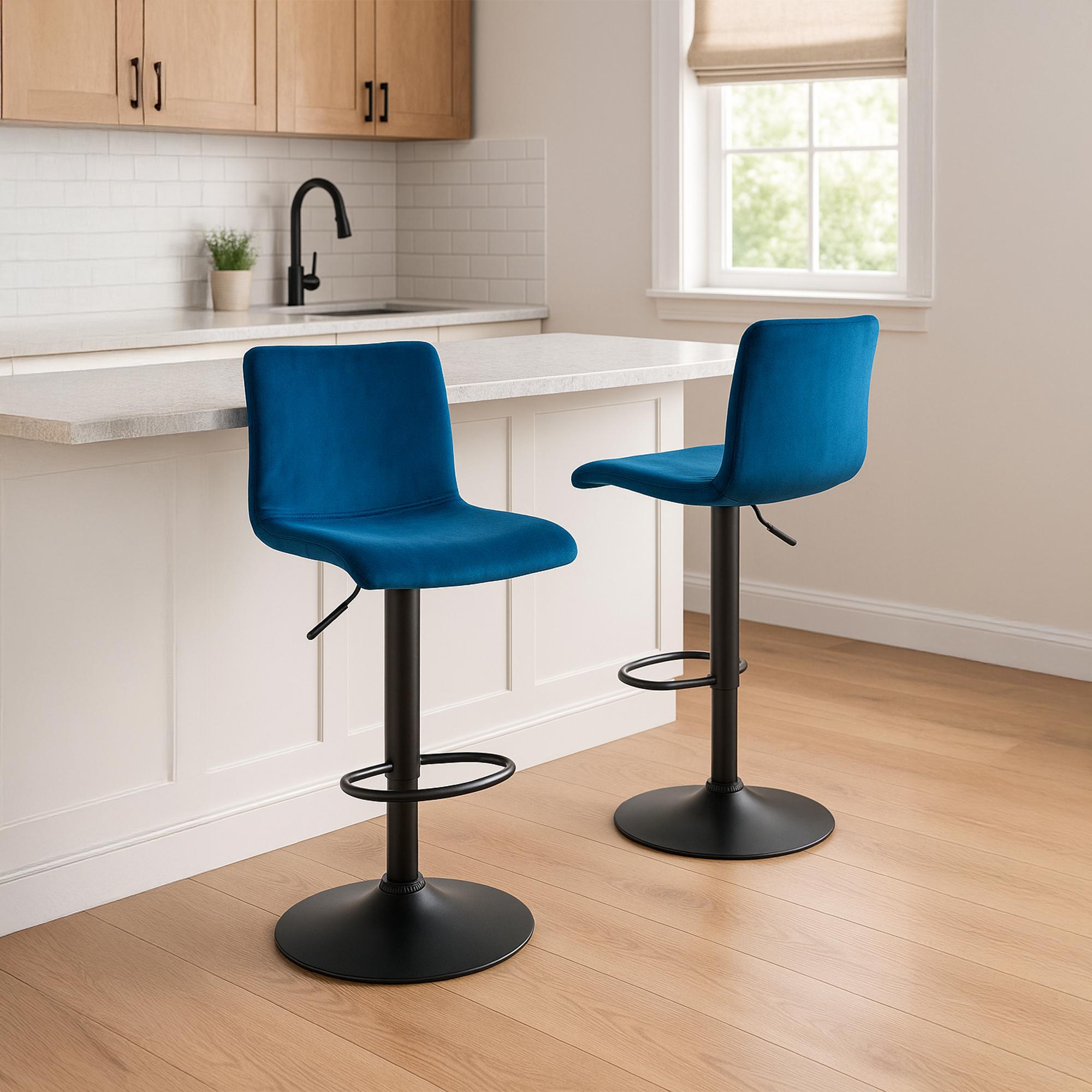 Barhocker Hoover Samt B, blau