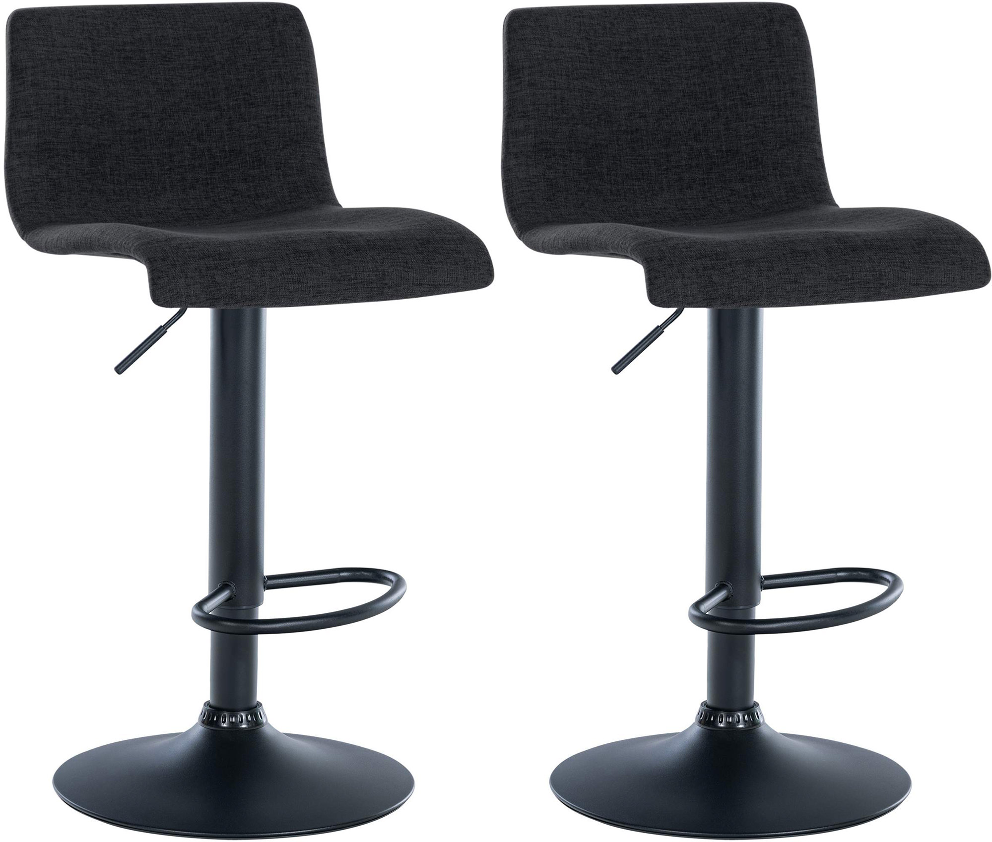 2er Set Barhocker Branford Stoff, schwarz