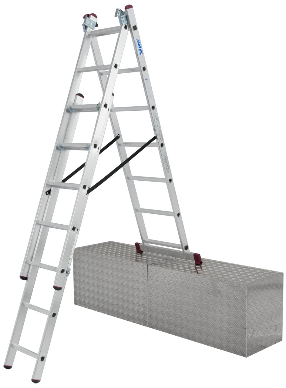 CORDA Vielzweckleiter mit Treppenfunktion 3x7 Sprossen