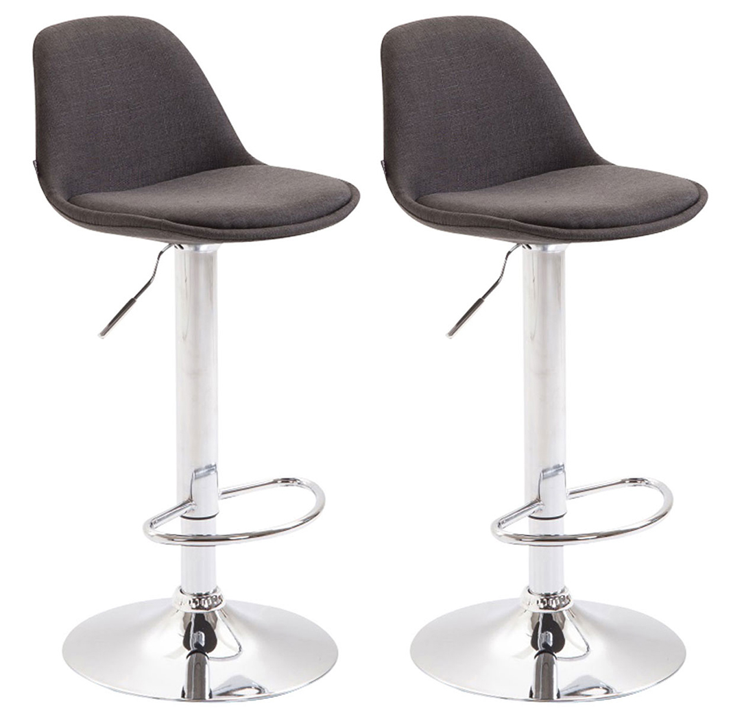 2er Set Barhocker Kiel Stoff, dunkelgrau