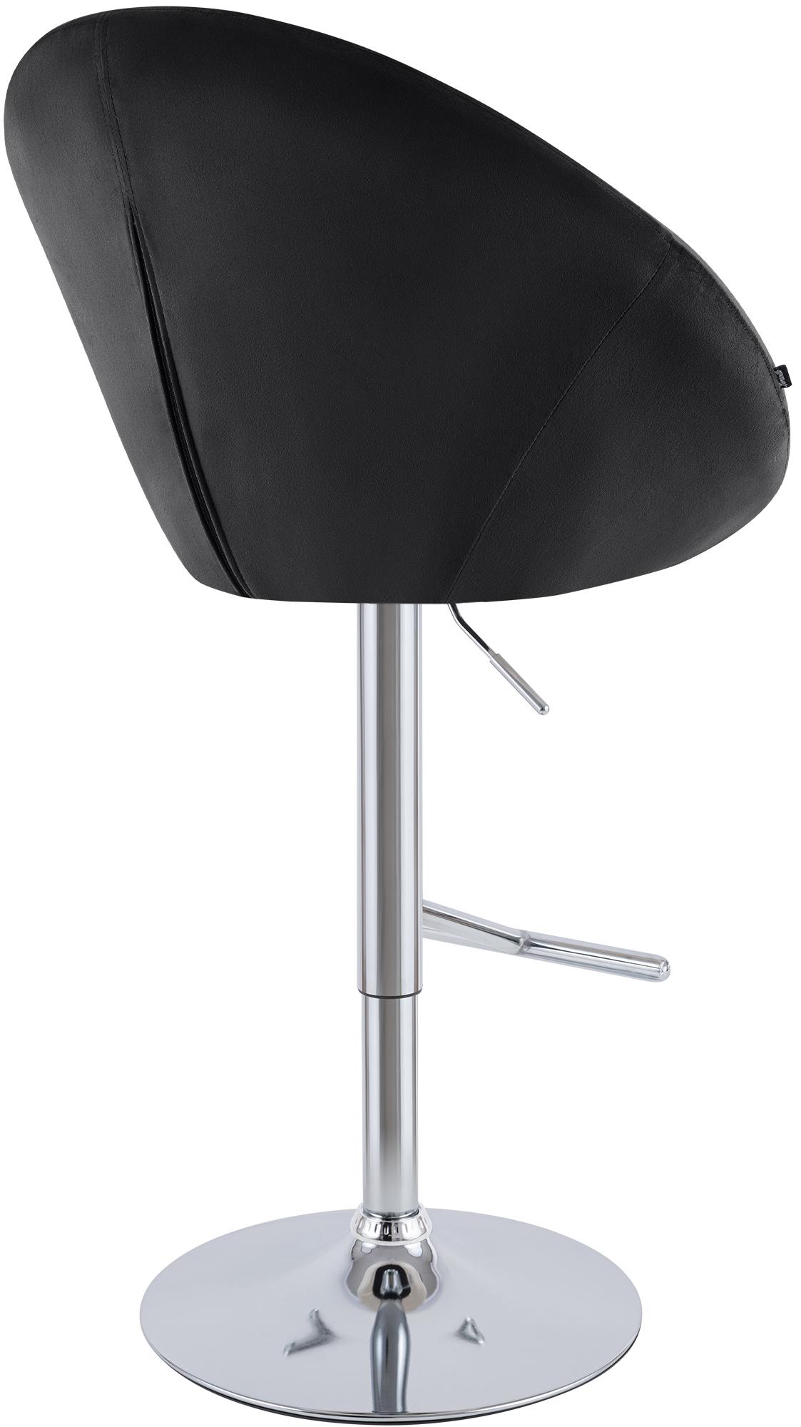 Barhocker London Samt chrom, schwarz