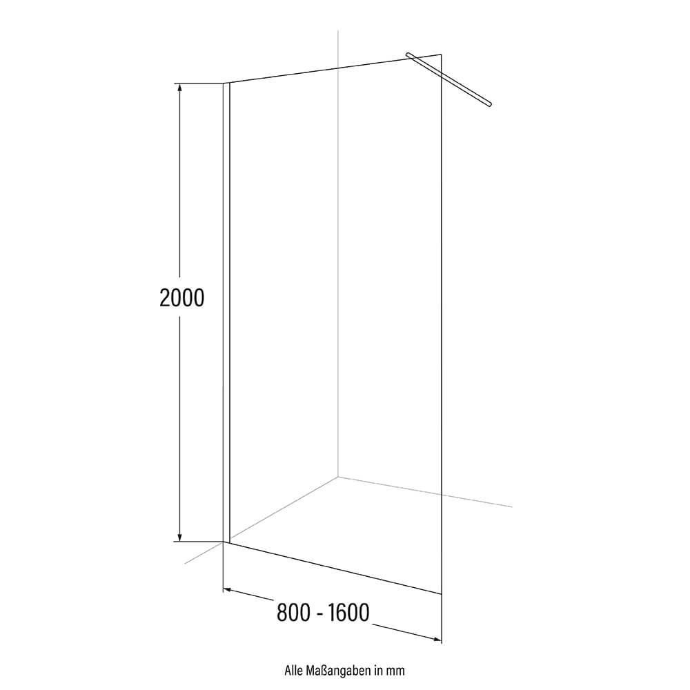 Duschabtrennung ESG-Glas BAKI - 140 x 200 cm Schwarz