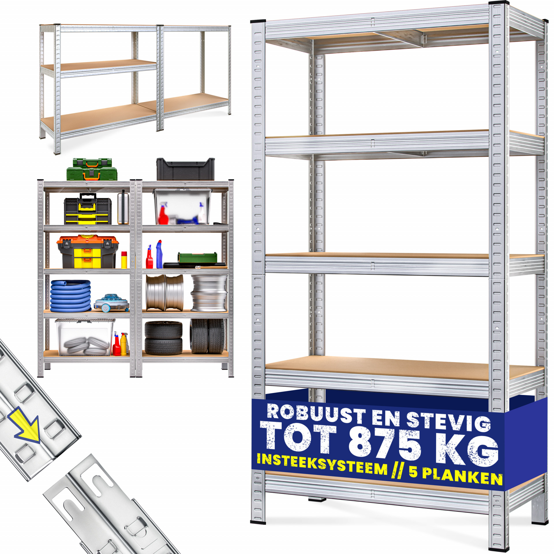 Schwerlastregal 180x90x40cm verzinkt Tragkraft 875kg