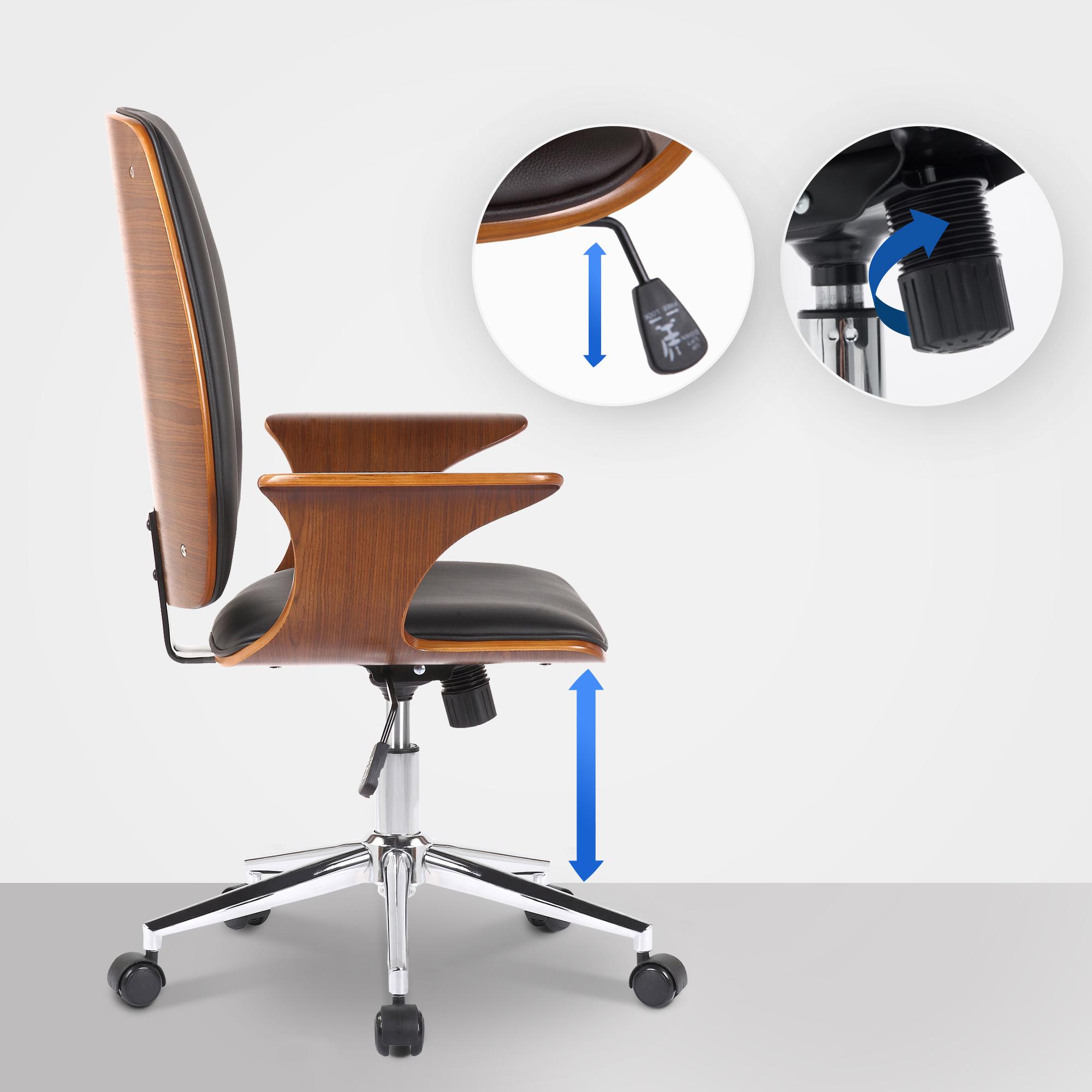 Bürostuhl Burbank Kunstleder, walnuss/schwarz