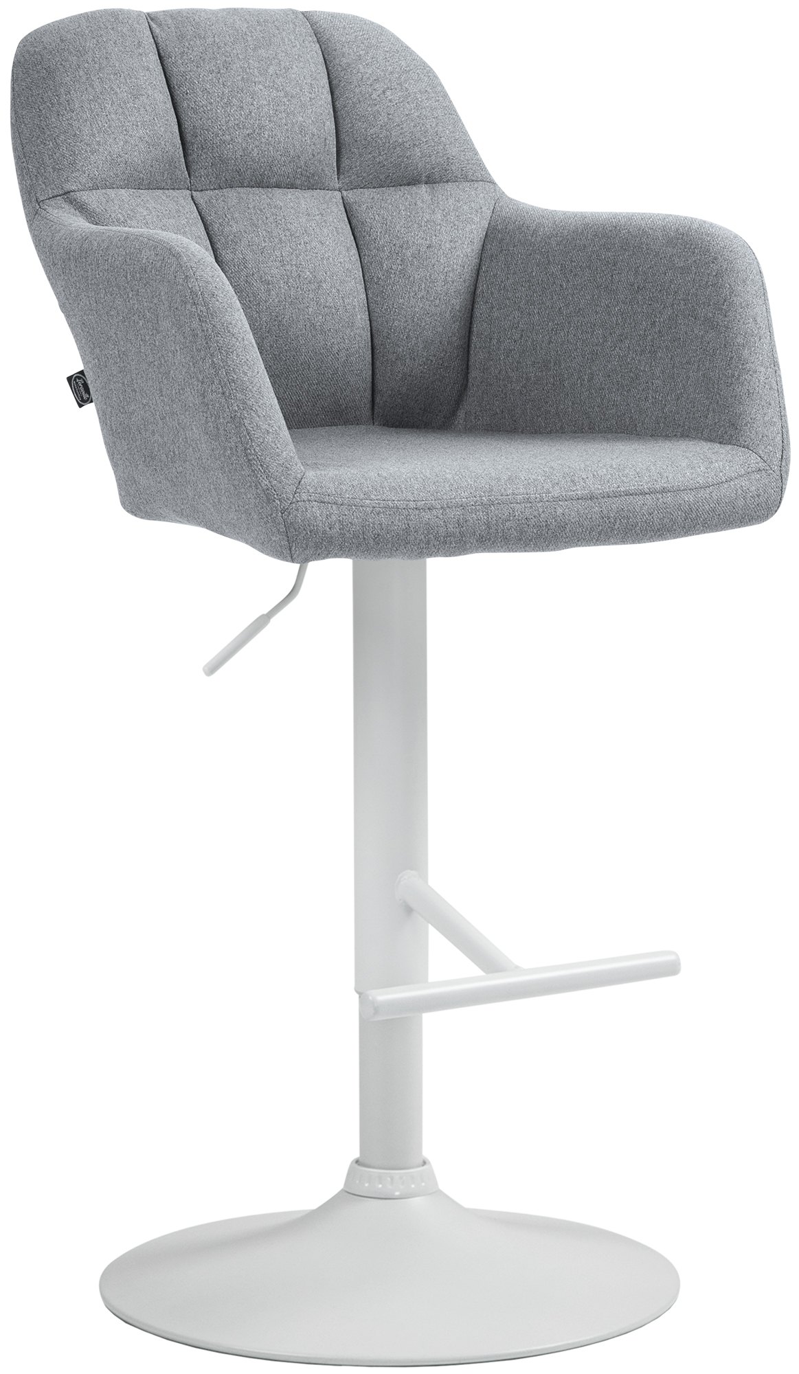 Barhocker Natoma Stoff weiß, grau