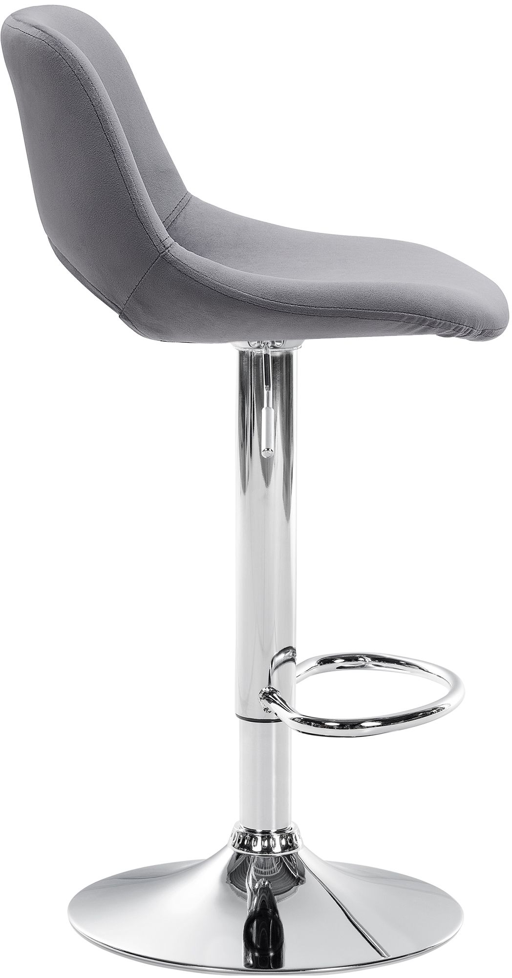 Barhocker Camden Samt chrom, dunkelgrau