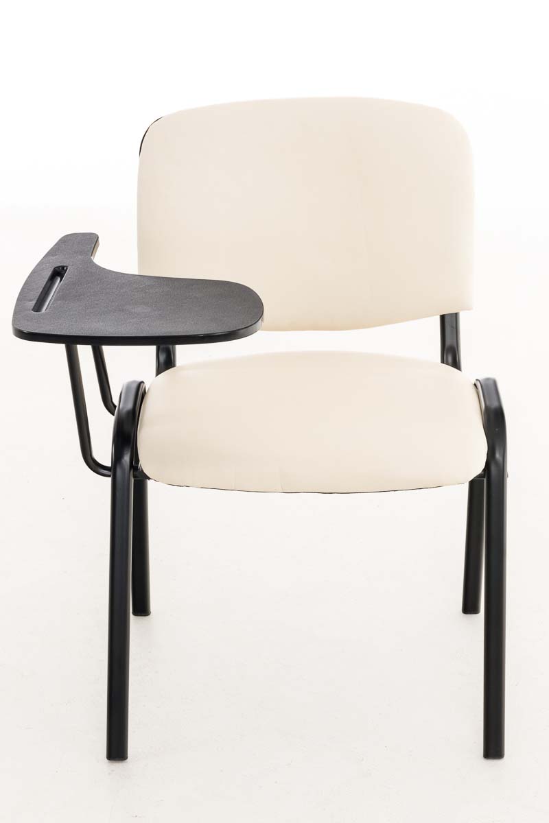 Stuhl Ken mit Klapptisch Kunstleder, creme