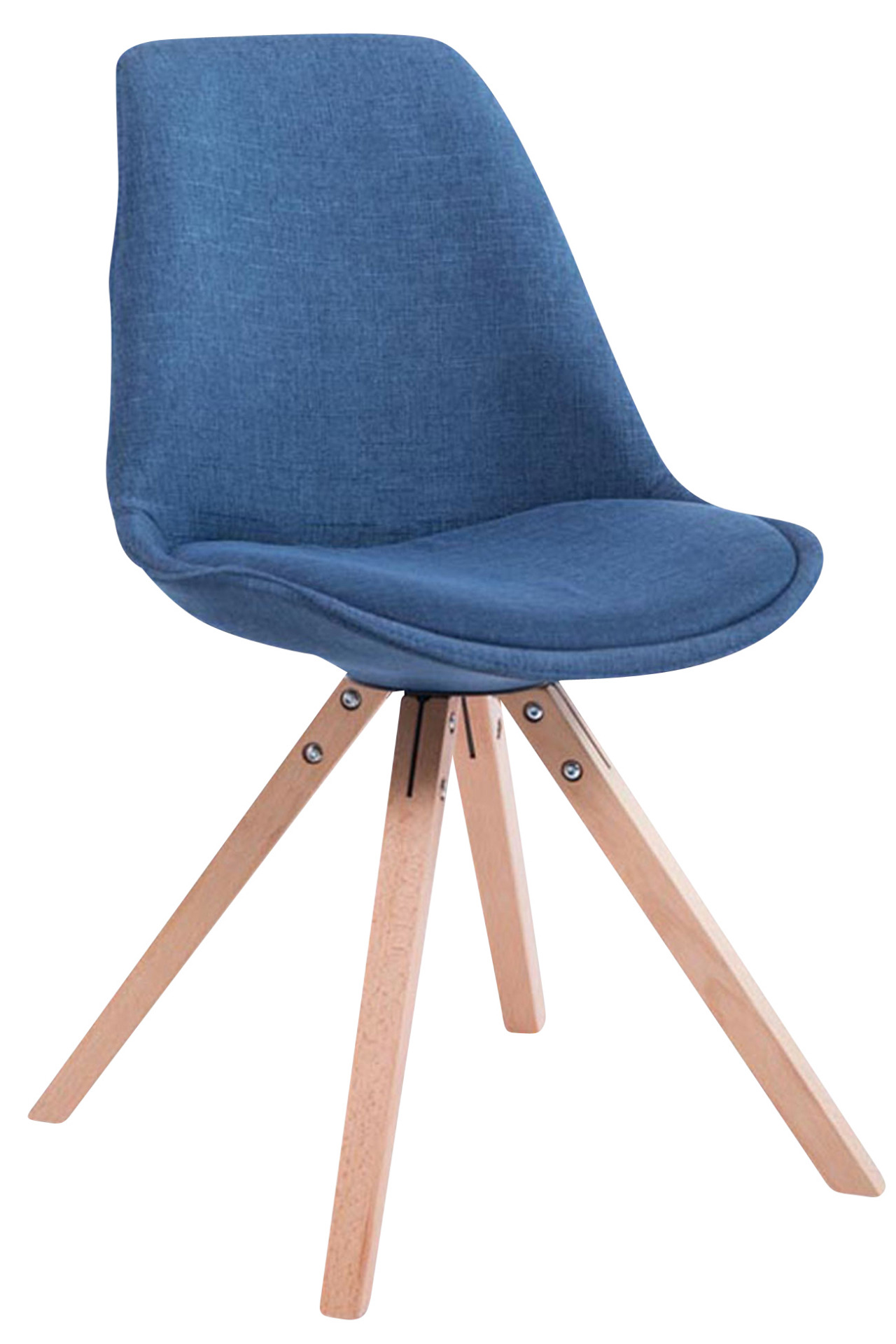4er Set Besucherstuhl Toulouse Stoff Square Natura, blau