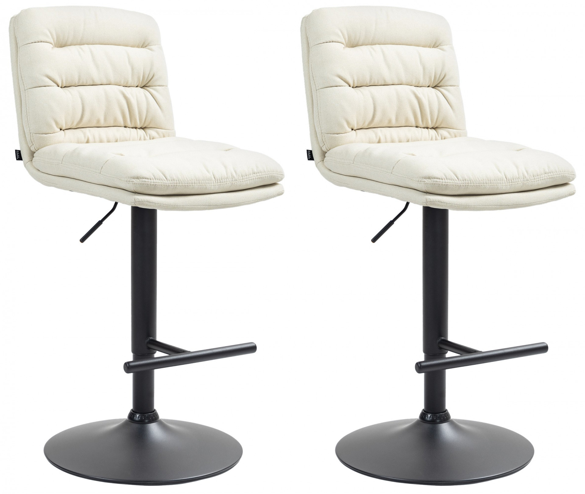 2er Set Barhocker Damar Stoff schwarz, creme