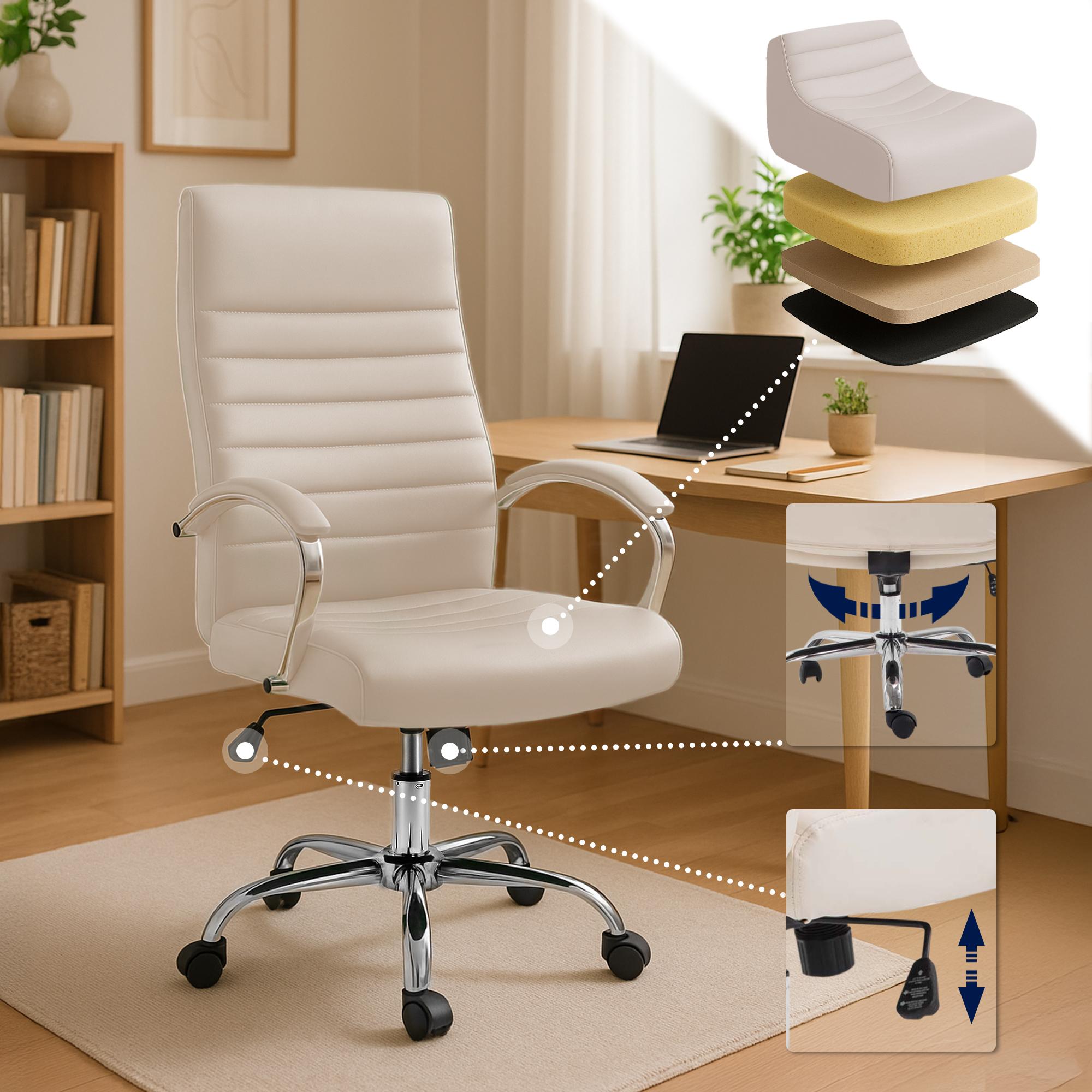 Bürostuhl Valais Kunstleder, creme